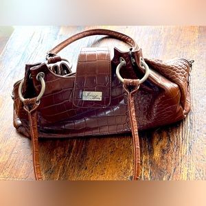Brown alligator (faux) bag